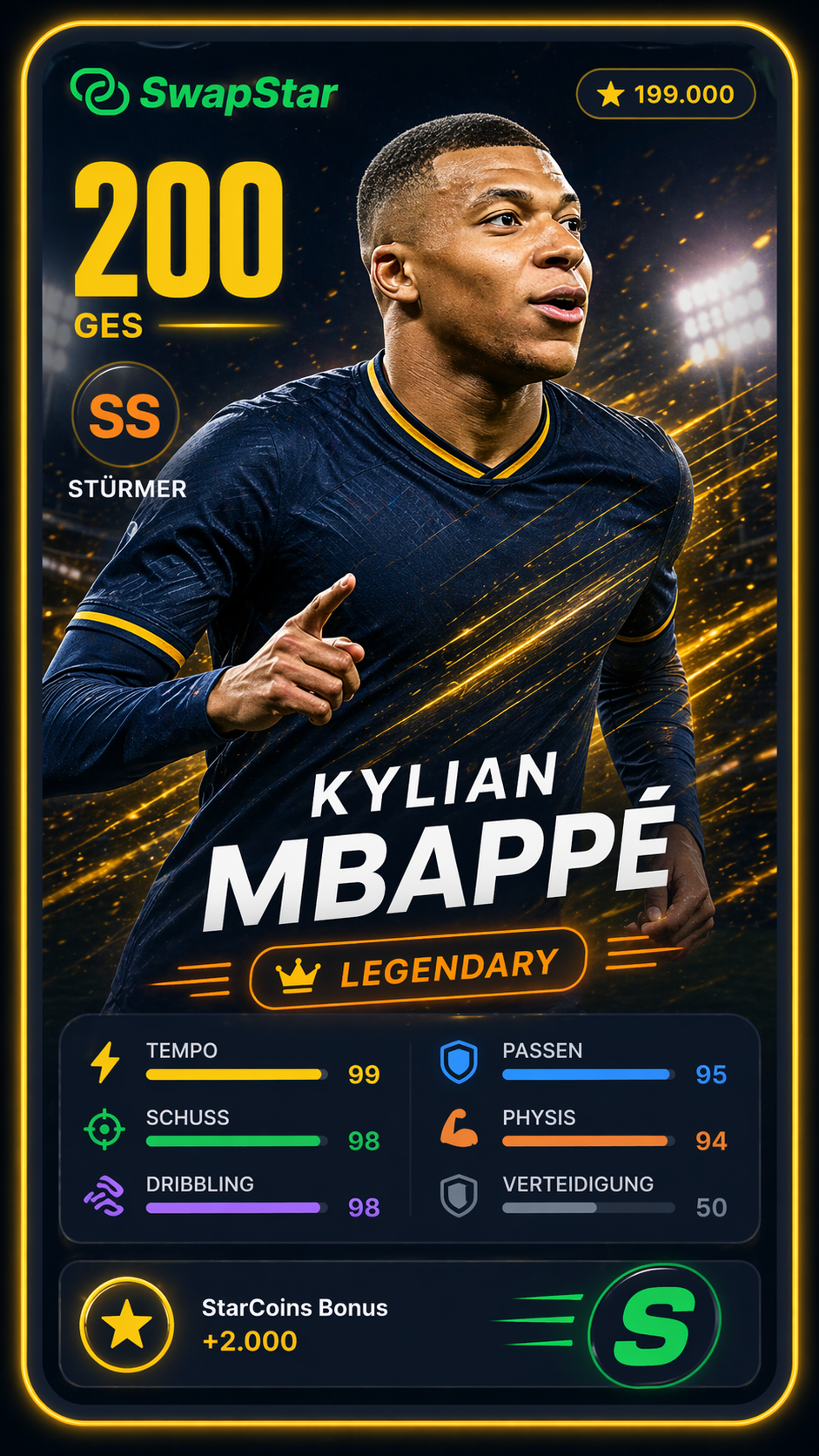 Kylian Mbappe - Legendary Karte